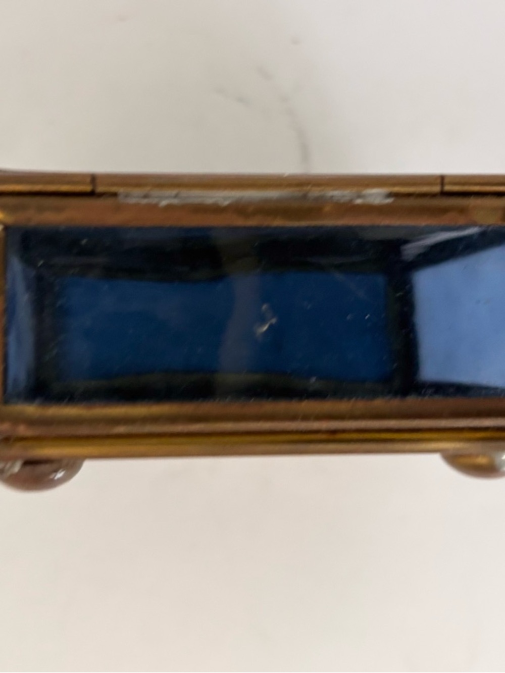 Vintage Celestial Themed Handcrafted Via Vermont Glass and Brass Trinket Box - Picture 4 of 11